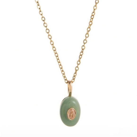 Anthropologie Jewelry - New! Anthropologie 18K Gold Plated Stone Aura Droplet Necklace (1059) NWOT